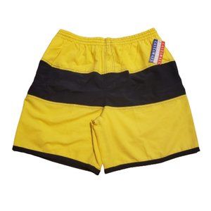 Vintage Castaways Swim Trunks Men's Large L Yellow Navy Beach Summer Brand New